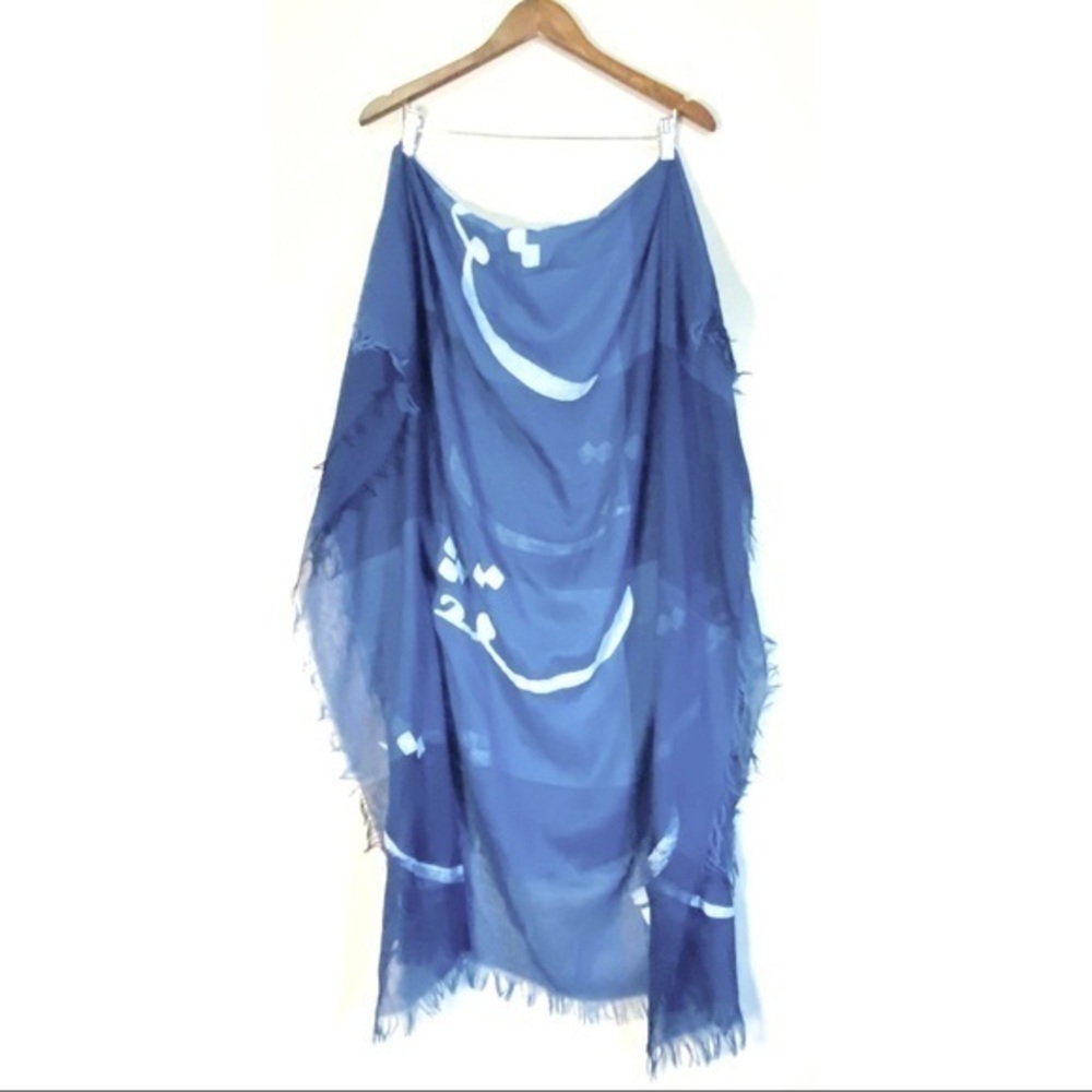 Beautiful Arabic calligraphy navy‎ blue large scarf